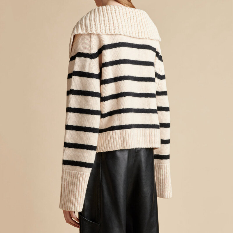 KH * wall Sweater للنساء ، عارضة فضفاض طية صدر السترة ، بلوفر بأكمام طويلة ، الربيع والخريف ، جديد