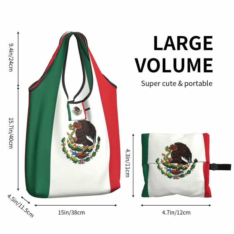إعادة تدوير المكسيك العلم حقيبة تسوق للنساء ، حقائب تسوق البقالة المحمولة