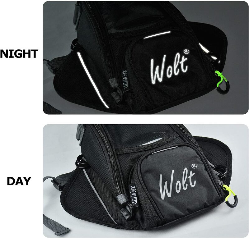حقيبة خزان دراجة نارية WOLT-Powersports ، غطاء مطر مقاوم للماء ، مغناطيسي قوي ، حقيبة دراجة نارية ، جيب شفاف للهاتف الخلوي