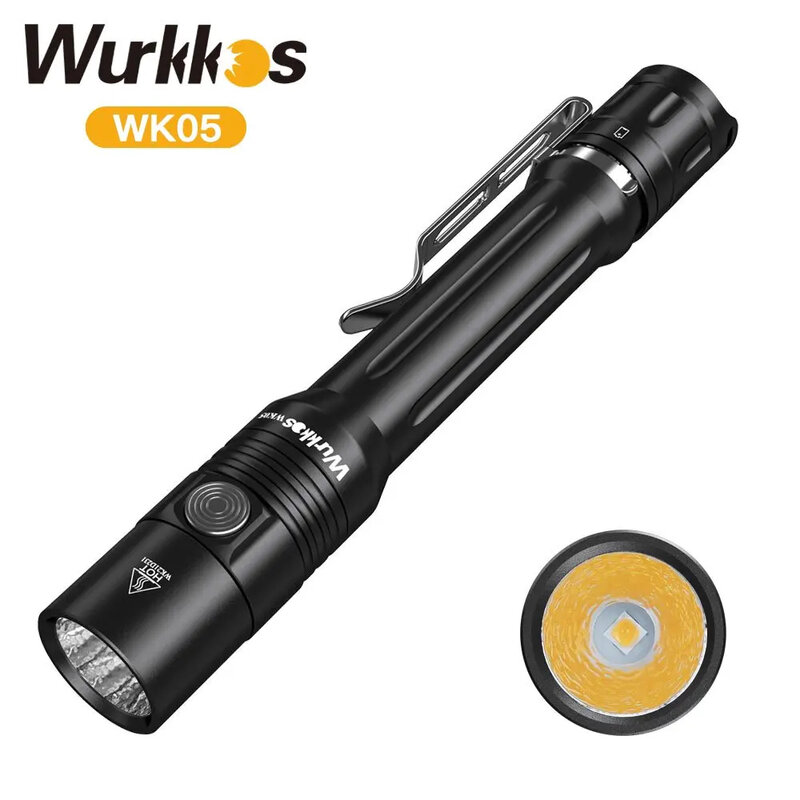 Wurkos-مصباح يدوي صغير محمول ، مصباح قلم Wk05 ، مفتاح مزدوج ، بطارية AA ، 1 × 519A ، جيب مضاد للماء ، EDC ، IP68 ، مفتاح مزدوج Max LM