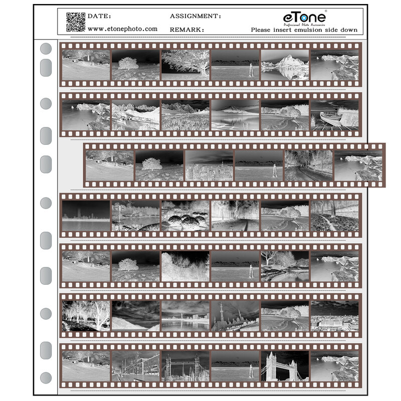 eTone 35/135 مللي متر السلبية فيلم تخزين صفحات خالية من الأحماض أكياس أبيض وأسود اللون فيلم الحافظات