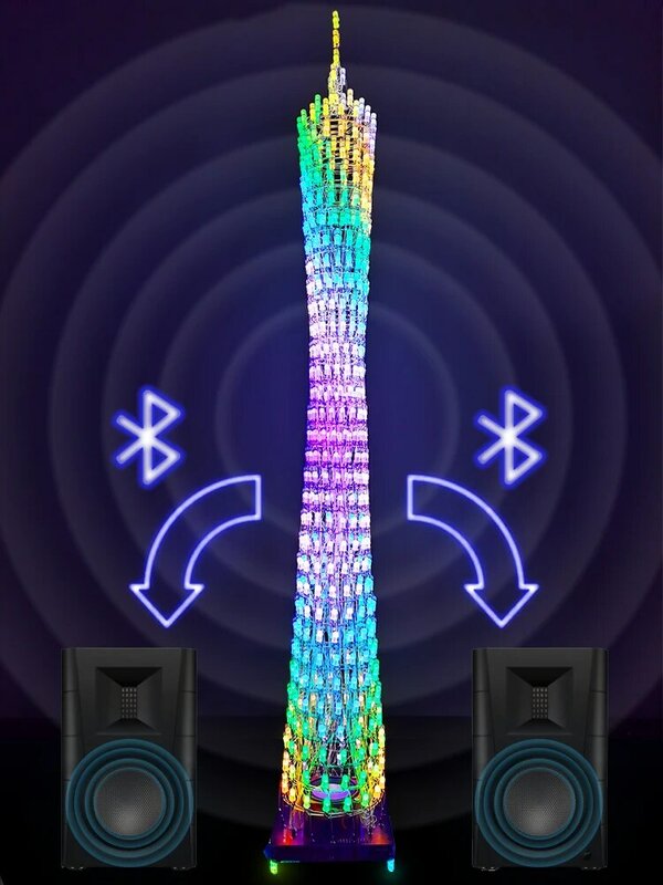 لتقوم بها بنفسك عدة لحام الإلكترونية 32 طبقة RGB ضوء مكعب برج كانتون متحكم بلوتوث الموسيقى APP التحكم
