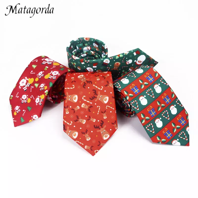 ربطة عنق الكريسماس للرجال ، ربطة عنق سانتا كلوز ، طباعة شجرة الأيائل ، إكسسوارات المهرجانات ، ربطة عنق الملابس ، هدايا العطلات