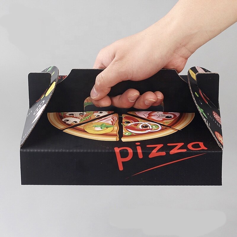 صندوق بيتزا مع شعار مقبض ، قابل للتحكم ، منتج مخصص
