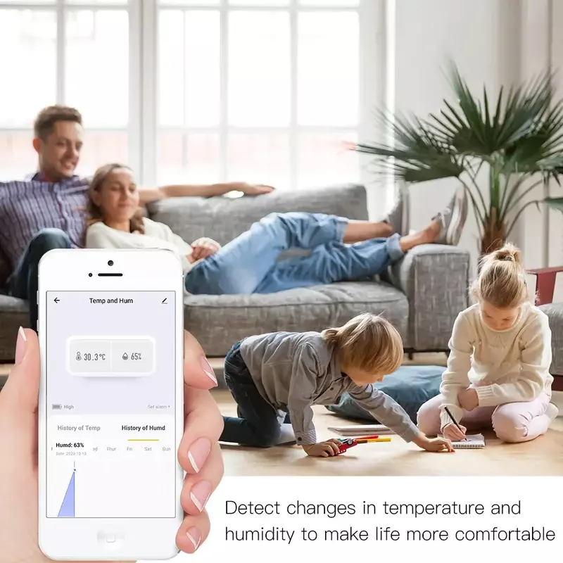 MOES زيجبي الذكية استشعار درجة الحرارة والرطوبة بطارية تعمل بالطاقة الأمن ميزان الحرارة صغير الرطوبة مع تويا الحياة الذكية App