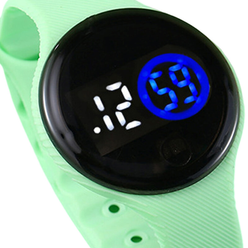 ساعات يد مستديرة LED مع حزام ناعم ، ساعة رياضية ، ساعة رقمية خفيفة الوزن ، هدايا للفتيات المراهقات