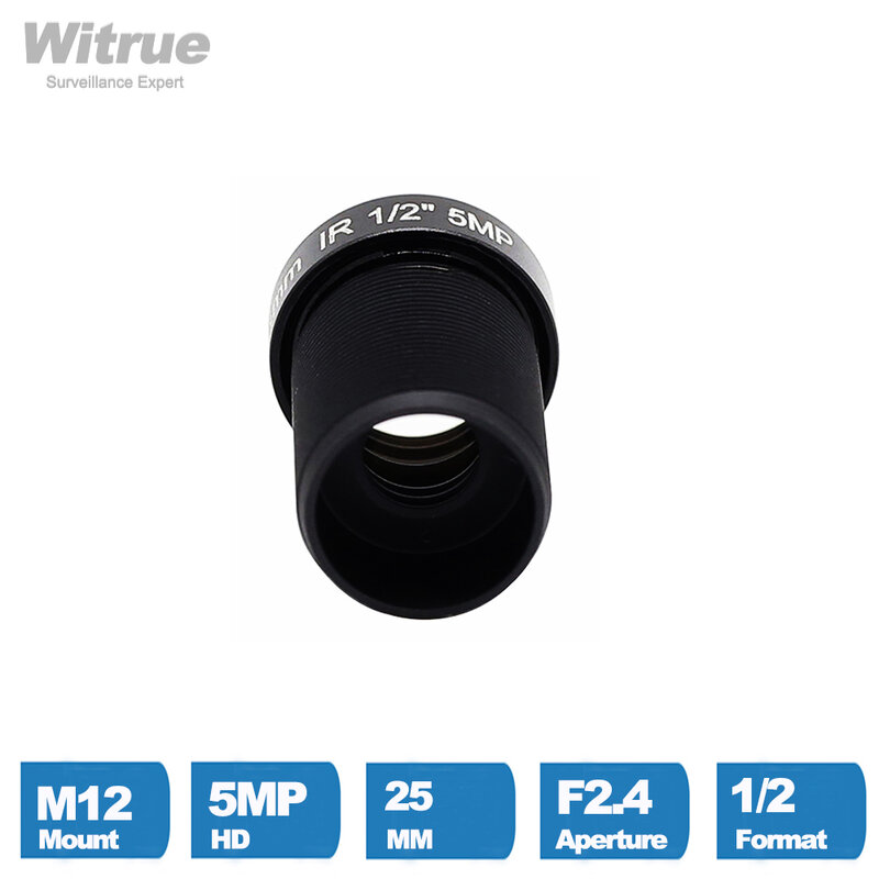 Witrue 5 ميجابيكسل عدسات كاميرات مراقبة 25 مللي متر M12 جبل 1/2 بوصة عرض لمسافات طويلة ل 1080P/4MP/5MP كاميرا AHD IP كاميرات أمنية