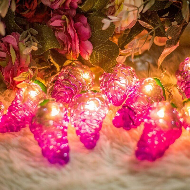 البلاستيك العنب مصباح ليد سلسلة داخلي عيد الميلاد خلفية أضواء وامض الأطفال صور الدعائم جو أضواء الزخرفية