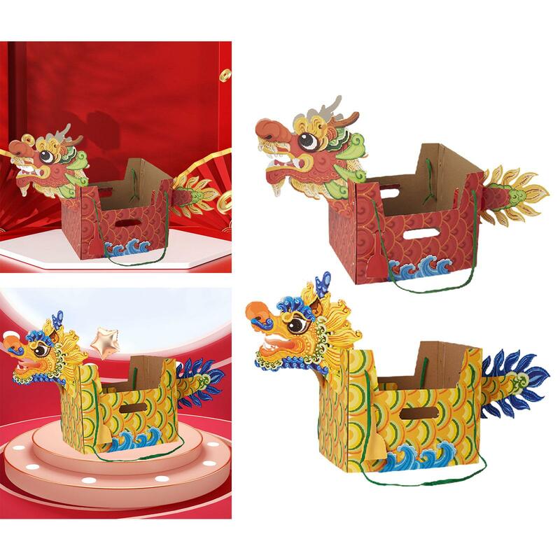 قارب التنين الورقي الصيني لعيد الميلاد ، ديكور العام الجديد ، ألعاب القوارب