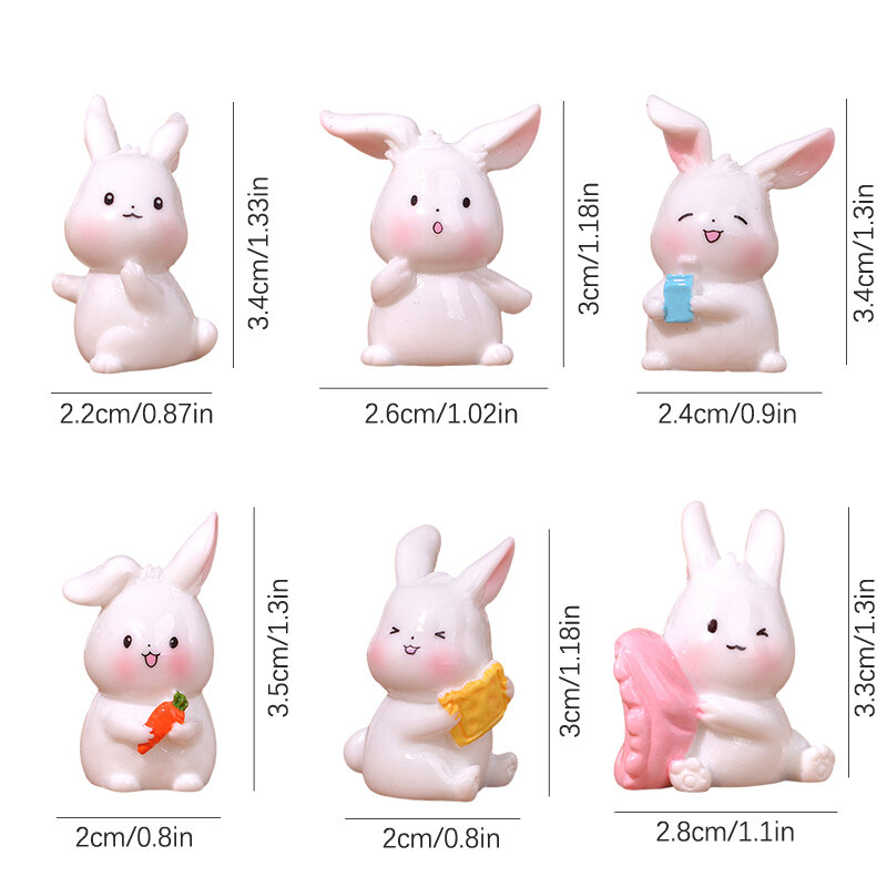 1pc mini carrot rabbit rodroal cartoon bunny تمثال صغير