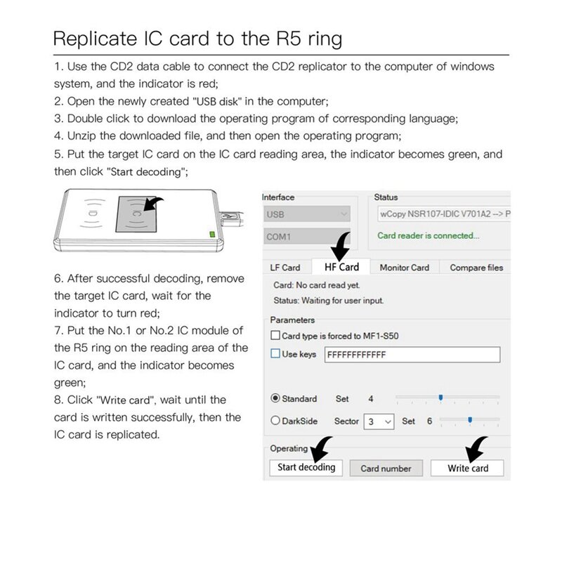 نسخة من أقراص جاكوم CDS ريبليكاتور CDS تتفاعل ريبليكاتور لـ R5 الذكية حلقة نسخة IC وبطاقات الهوية