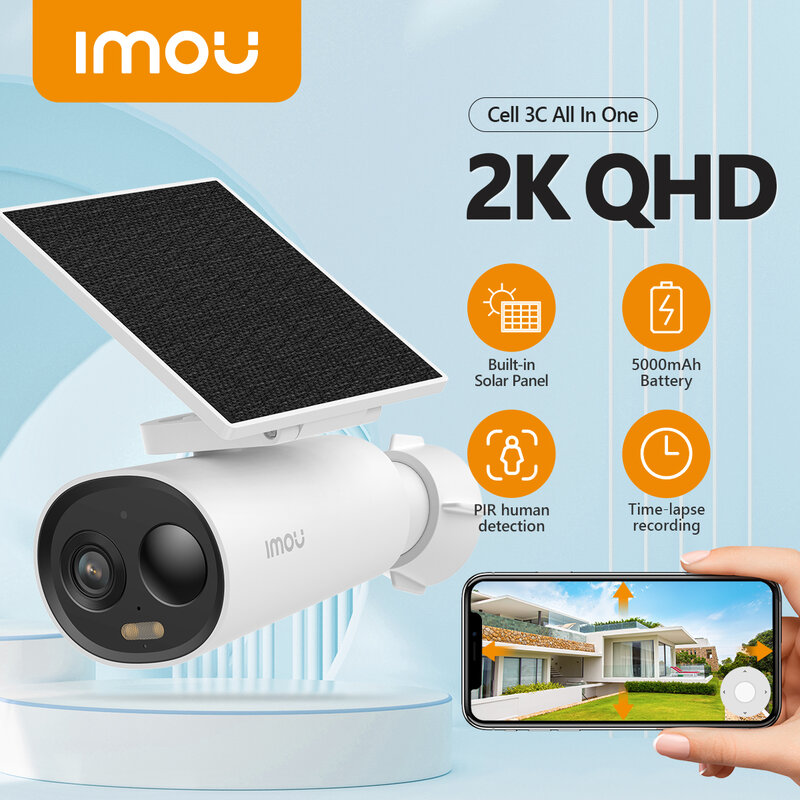 IMOU-كاميرا أمان منزلية لاسلكية مع لوحة شمسية مدمجة ، بطارية كبيرة ، بالألوان الكاملة ، واي فاي ، خلية 3C ، الكل في واحد ، amah ، IP66 ، جديد