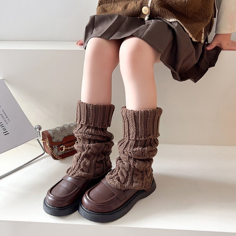 الاكريليك الألياف تويست محبوك جوارب طويلة للطفل الفتيات ، غطاء Foot ، تدفئة الساق ، الحلو ، الخريف ، الشتاء ، 1 زوج