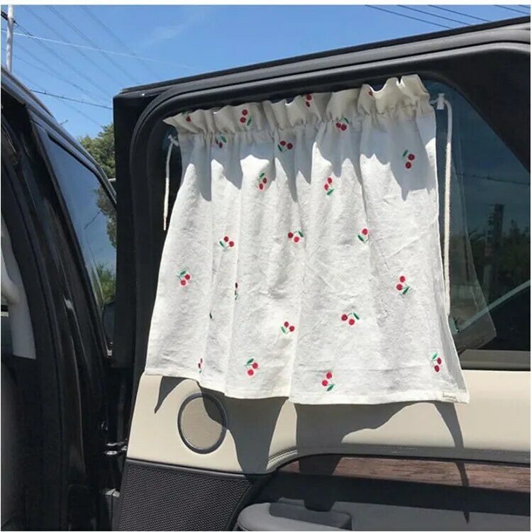 Kawaii الكرتون الطفل سيارة الستار المطرزة الأطفال الشمس حماية ظلة نافذة الستار UV حماية للطفل