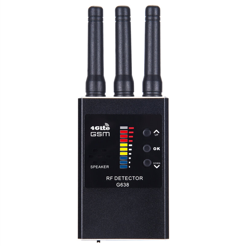 G638 مكافحة التجسس اللاسلكية RF مستكشف إشارة علة GSM لتحديد المواقع المقتفي كاميرا خفية جهاز التنصت العسكرية المهنية الإصدار