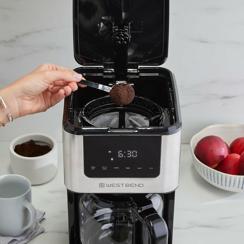ماكينة صنع القهوة الساخنة أو المثلجة القابلة للبرمجة ، تخمير مع محدد قوة المشروب ، إيقاف تلقائي و 6 وظائف دائمة