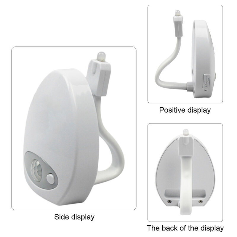 PIR محس حركة أضواء المرحاض USB LED الألوان قابلة للشحن مقاوم للماء ل Tiolet السلطانية WC لوميناريا مصباح للحمام الحمام