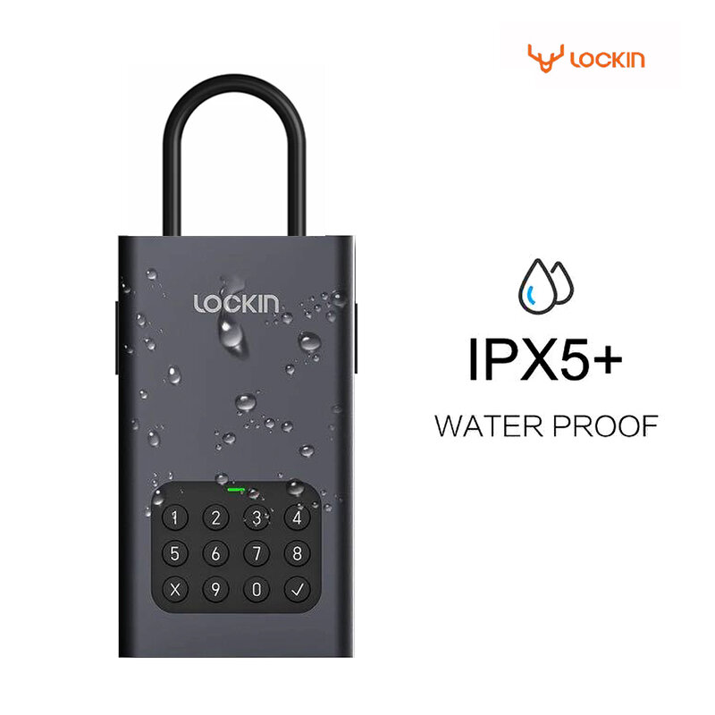 Lockin-Tuya الذكية مفتاح صندوق تخزين قفل ، BT اللاسلكية كلمة السر آمنة ، صندوق سبيكة ، IPX5 مقاوم للماء ، التحكم عن بعد آمنة ، مفتاح الباب