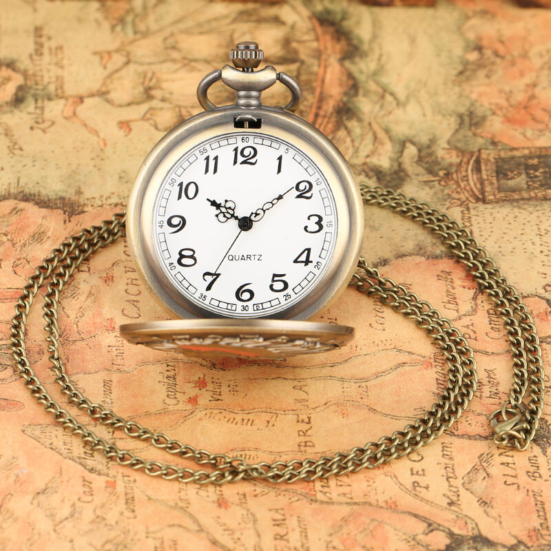 ساعة جيب كلاسيكية من النحاس بقرص كبير ، كبار السن الهنود مع ملحقات الأسهم ، ساعات تذكارية للنساء ، جديدة