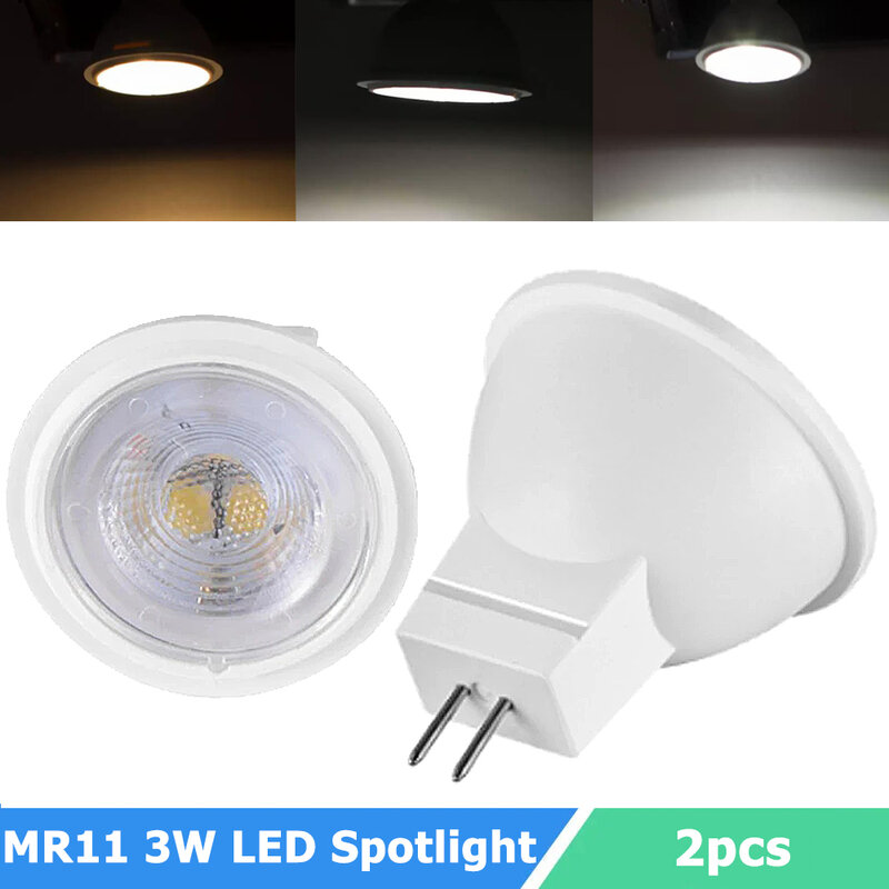 مصباح LED فائق السطوع قابل للإضاءة للمنزل ، مصباح إضاءة MR11 ، 3 واط ، مصباح GU4 ، 12 فولت ، 24 فولت ، V ، av ، V ، دافئ ، بارد ، أبيض محايد ، ضوء نقطي ، 2 نيكل