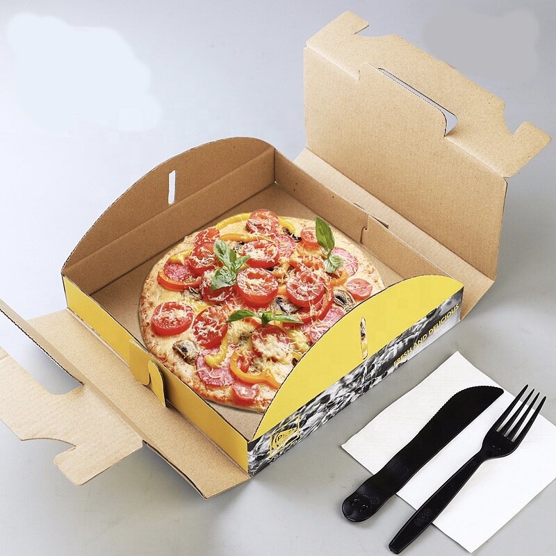 صندوق بيتزا مع شعار مقبض ، قابل للتحكم ، منتج مخصص