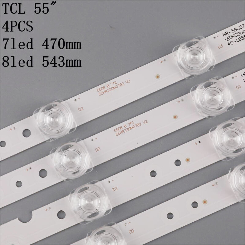 LED الخلفية قطاع ل TC-L ، 55P65US ، 55U3800C ، 55P65 ، 55D6 ، 55F6 ، 55L2 ، 4C-LB5508-HR03J ، PF02J ، 55HR330M07B2 ، 55HR330M08A2 V2 ، 4 قطعة لكل مجموعة