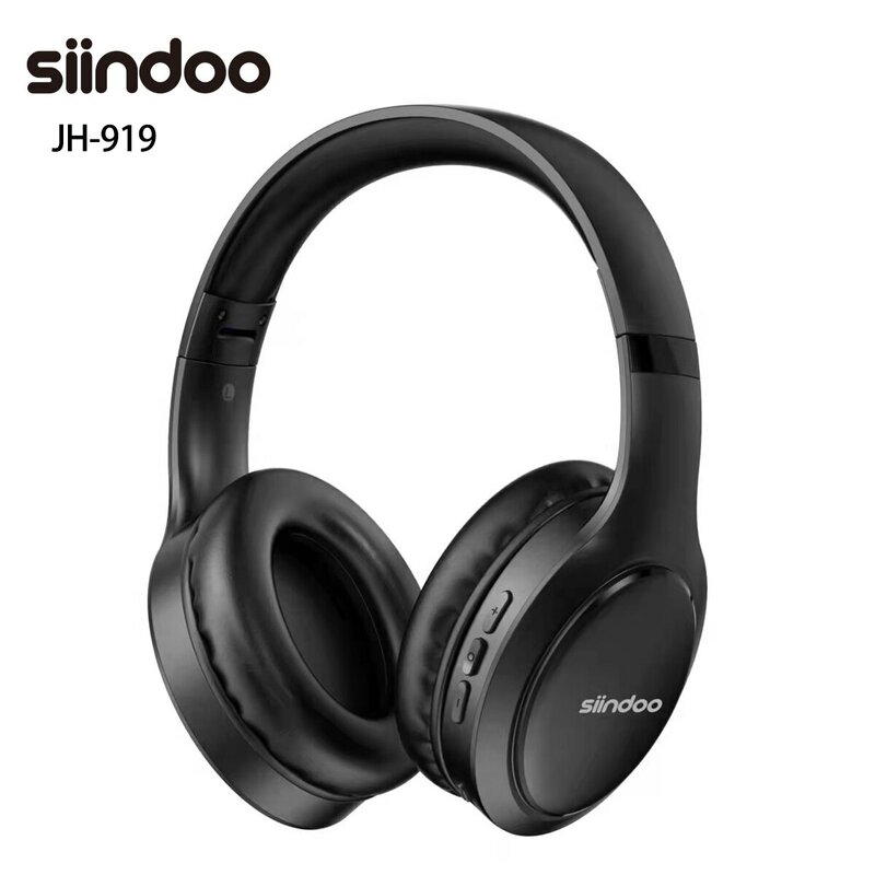 Siindoo JH919 سماعات قابلة للطي مع ميكروفون فائق الجهير للحد من الضوضاء جهاز كمبيوتر محمول