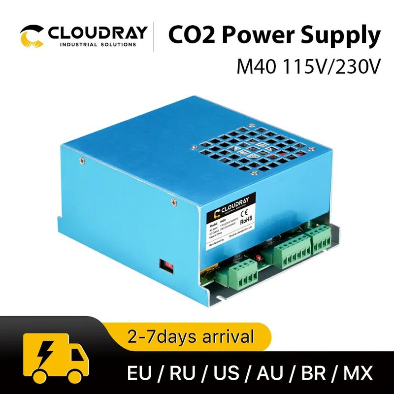 Cloudray 40 واط CO2 ليزر امدادات الطاقة M40 115 فولت 230 فولت ل CO2 النقش بالليزر آلة قطع 35-50 واط