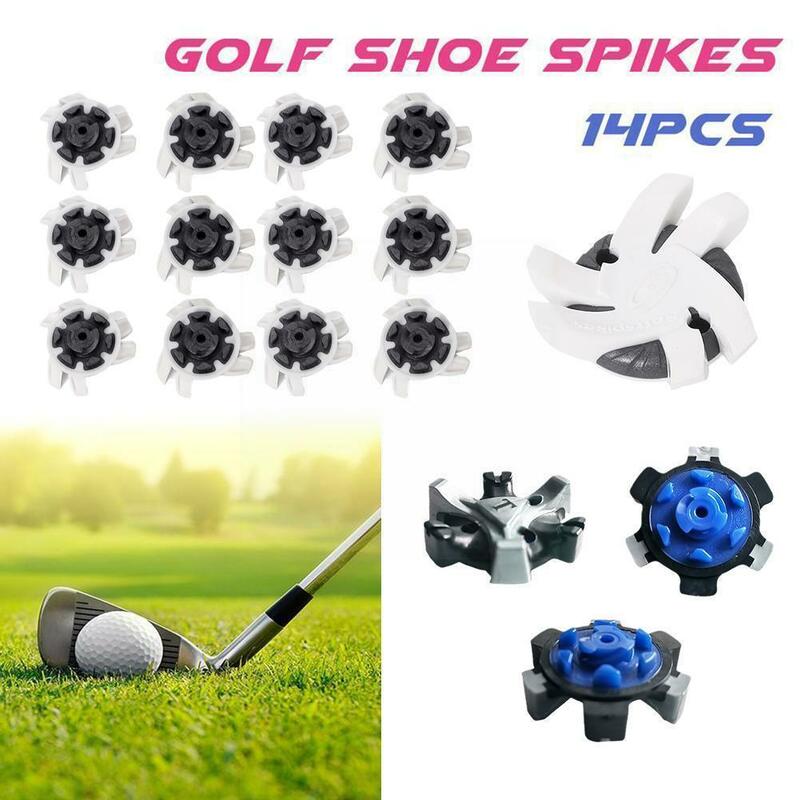 Golf Shoe Spikes Pins Non-slip Turn Fast Twist Screw spike Accessories Golf Supplies 14pcs Aids Training Short Shoe Golf Sp E9G8