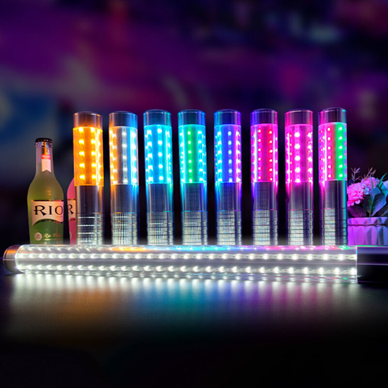 سبائك الألومنيوم قابلة للشحن الشمبانيا زجاجة خدمة LED ستروب باتون بار الحفلات ملهى ليلي فلاش عصا LED ضوء سباركلر