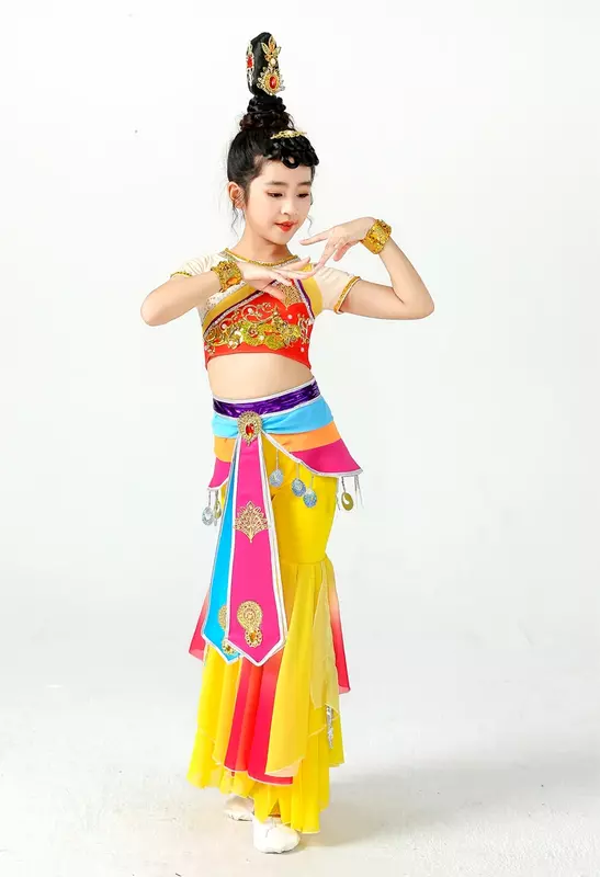 Dunhuang ملابس الرقص الطائرة والمتدفقة ، على الطراز الصيني ، الأداء الكلاسيكي ، البكر السماوي ، Yunchuan dan ، جديد