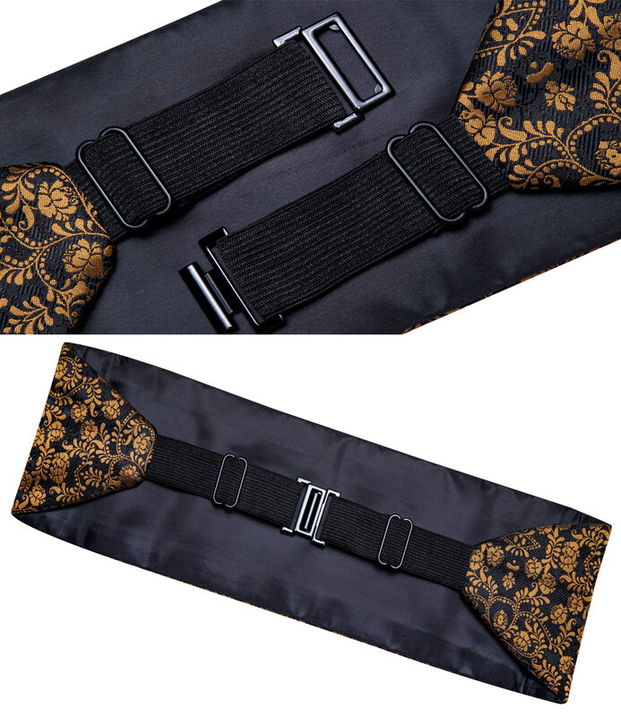 العلامة التجارية الذهب الأسود Cummerbunds للرجال السادة Cummerbund ربطة القوس Tie مجموعة ل سهرة فستان رسمي اكسسوارات لحفل الزفاف