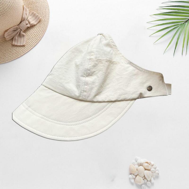 قبعة أنيقة للحماية من الشمس للنساء ، قبعة بلغت ذروتها مع محيط قابل للتعديل ، جيب جانبي ، المشي لمسافات طويلة والسفر
