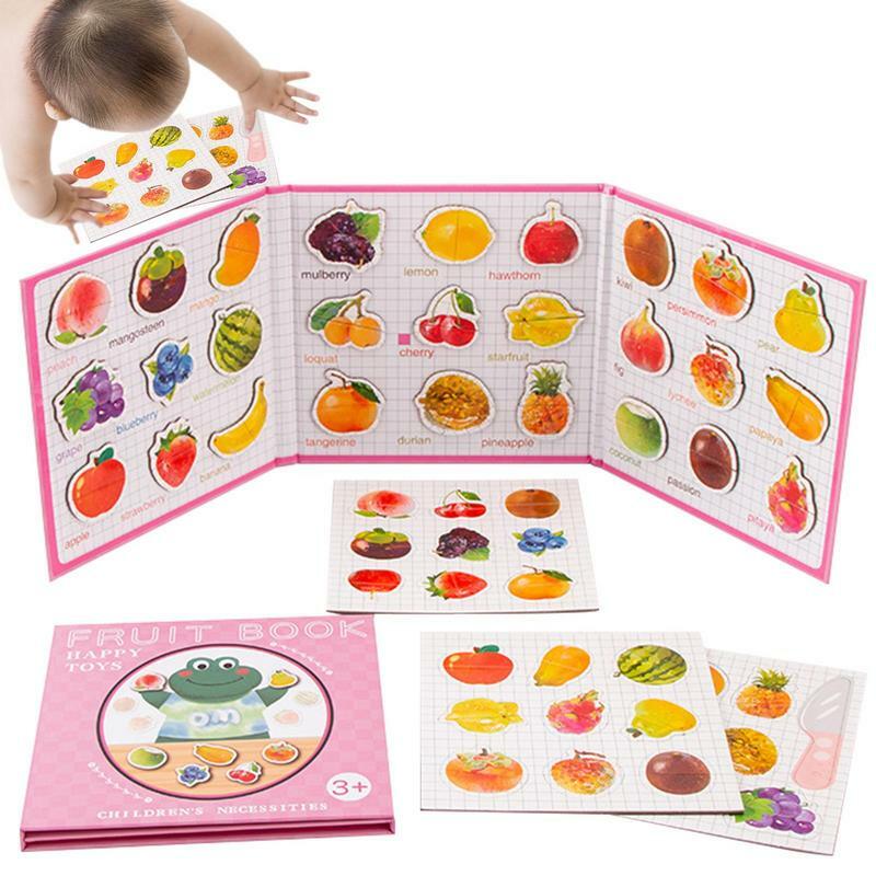 الفاكهة الإدراك المغناطيسي التعليمية كتب التعلم ، متعددة الوظائف قابلة للمضغ كتاب لعب للأطفال ، رياض الأطفال مرحلة ما قبل المدرسة