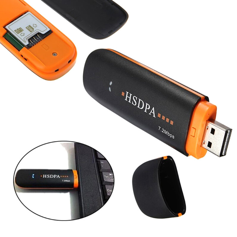 محول شبكة لاسلكية مع بطاقة SIM TF ، عصا USB ، مودم USB ، H05B ، HSDPA ، 3G ، 7.2Mbps