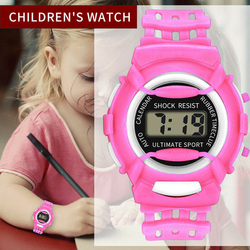 الفتيان والفتيات الرقمية LED الإلكترونية ساعة معصم مقاومة للماء ، والساعات الرياضية للأطفال ، التناظرية ، والأزياء ، والطلاب