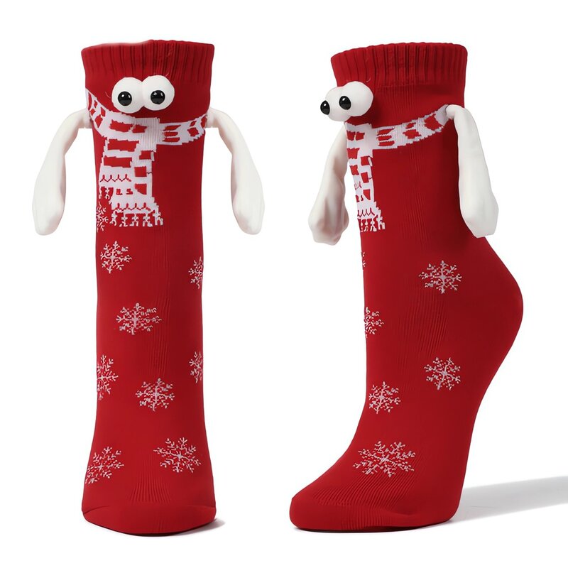 عيد الميلاد الجوارب المغناطيسية للرجال والنساء ، جنبا إلى جنب ، منتصف أنبوب ، Sockings القطن عادية ، مضحك عيون الكرتون الإبداعية ، زوجين ، لطيف ، 2023