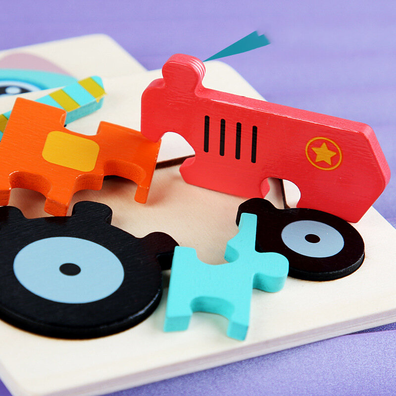 طفل ألعاب خشبية ثلاثية الأبعاد لغز الكرتون الحيوان الذكاء المعرفي بانوراما الخشب لغز ألعاب تعليمية في وقت مبكر للأطفال الهدايا
