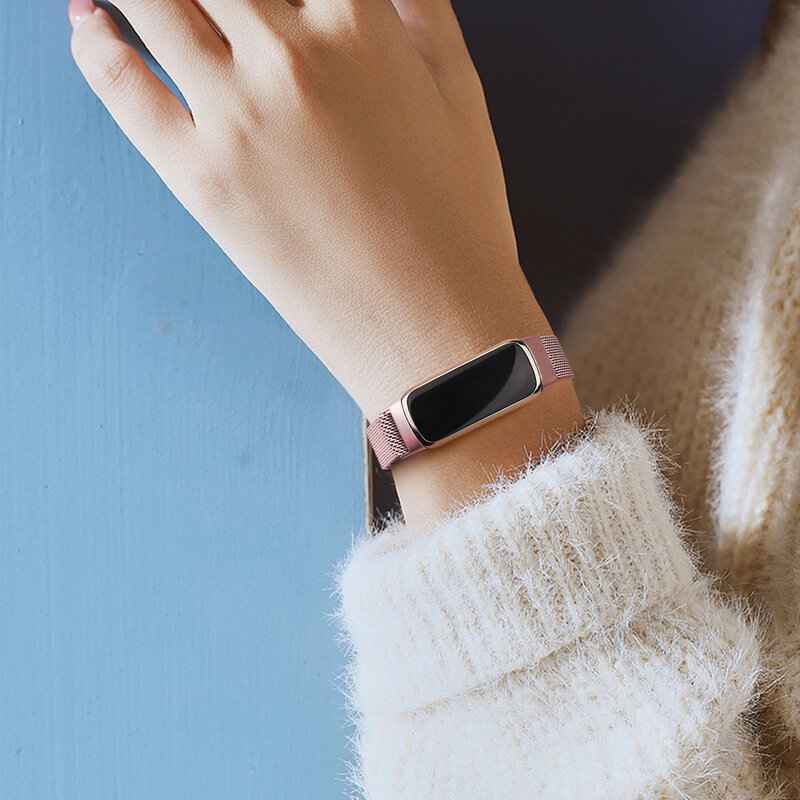 Fitbit Luxe الفرقة الرياضة حزام معدني المغناطيسي الساعات الذكية معصمه الفرقة ل Fitbit لوكس حزام سوار استبدال