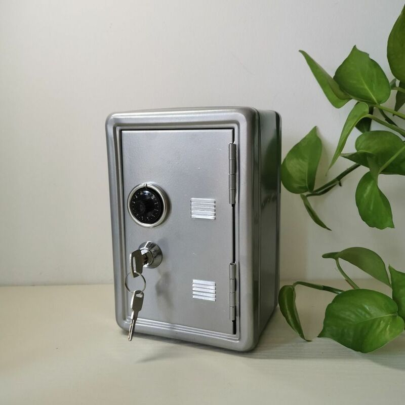 صندوق تأمين منزلي صغير ، خزانة مفاتيح معدنية عمودية آمنة ، ديكور سطح مكتب إبداعي بلون صلب ، أداة أمان