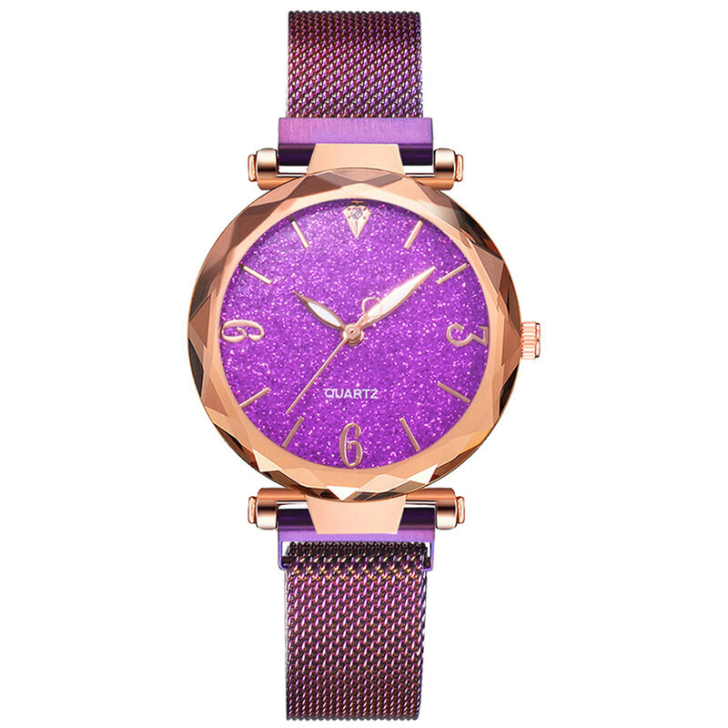Rose Gold Women Watch 2022 Top Brand Luxury Magnetic Starry Sky Lady Wrist Watch Mesh Female Clock For Dropship relogio feminino