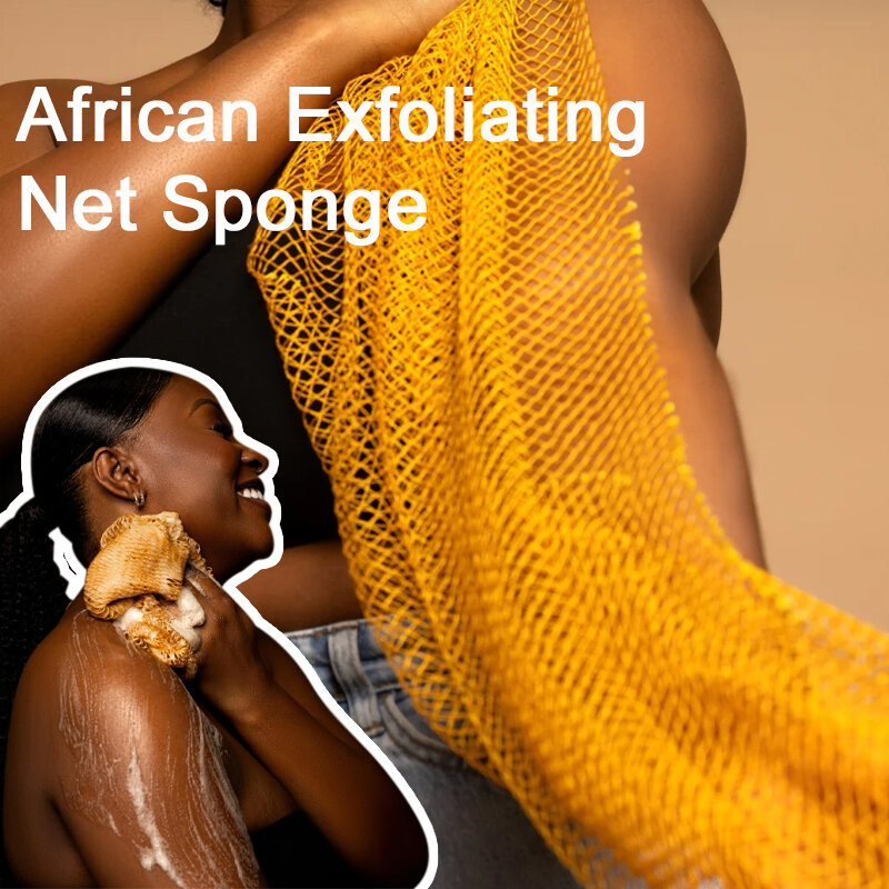 شبكة إسفنج الاستحمام الأفريقي ، شبكة طويلة ، دش تقشير ، جهاز غسيل الجسم ، جهاز غسيل الظهر ، سلاسة البشرة ، رائعة للاستخدام اليومي