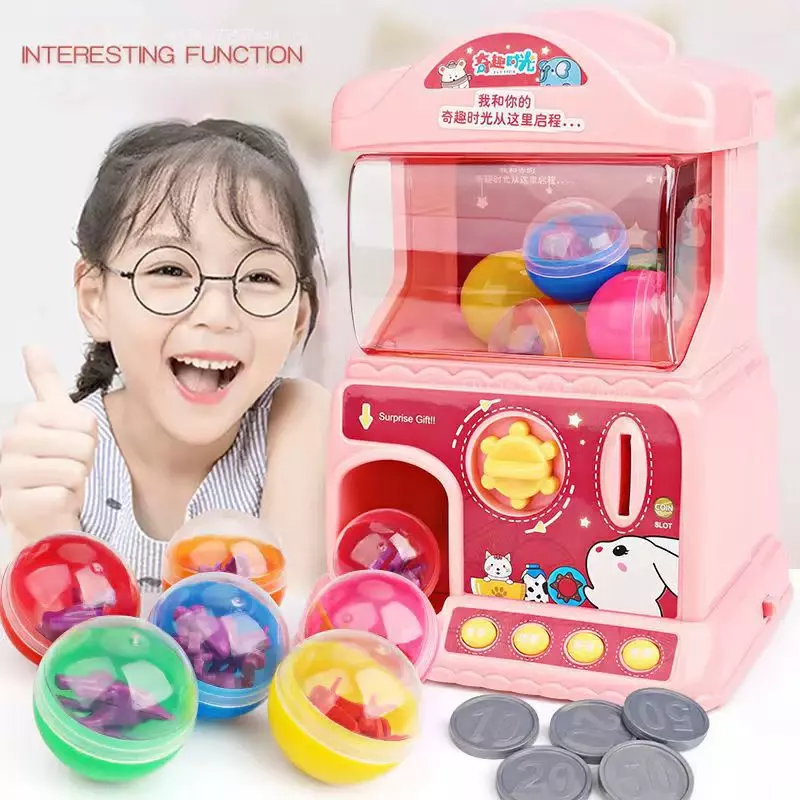 آلة gashapon الكهربائية للأطفال تعمل بالعملة المعدنية آلة لعبة الحلوى التعليم المبكر آلة التعلم تلعب منزل فتاة هدية