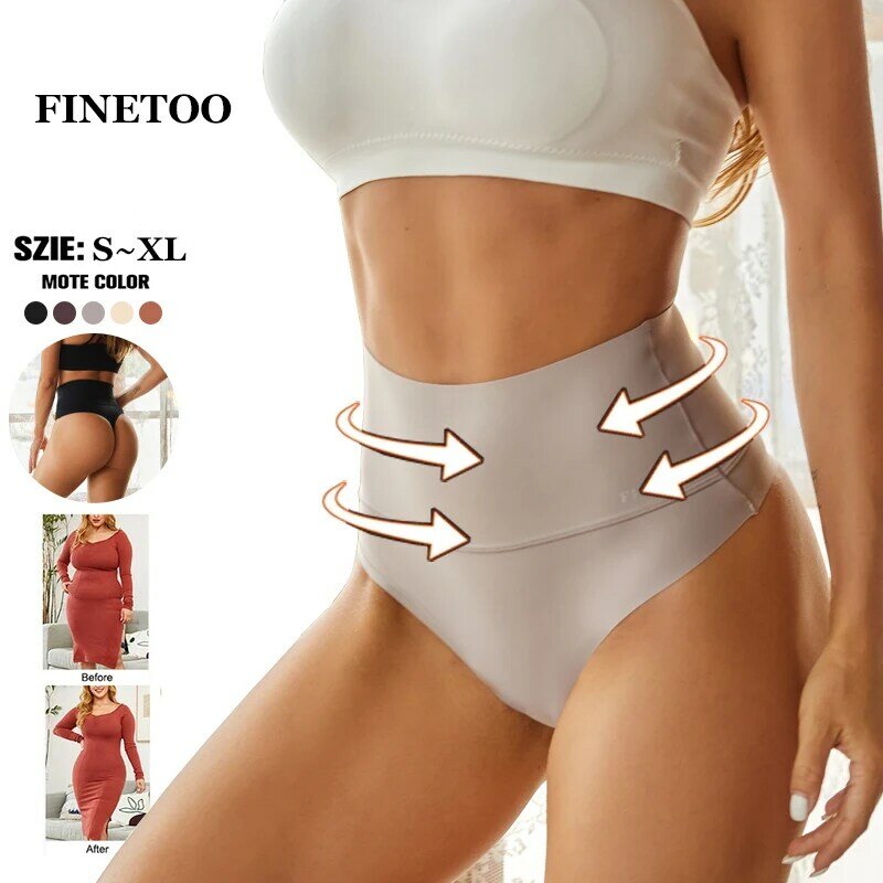 Finetoo-بدلة جسم بخصر مرتفع بدون خياطة للنساء ، ملابس داخلية للتحكم في البطن ، ملابس داخلية نسائية للتنحيف ، خيط رفيع ، ملابس داخلية لشد الجسم ،
