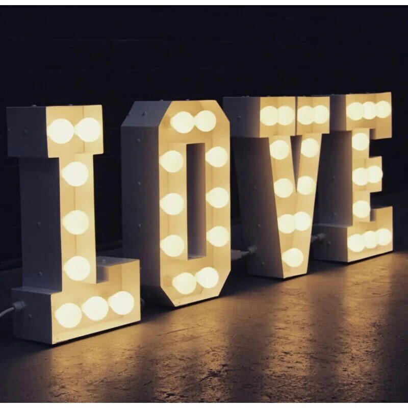 LED سرادق مضيئة للزينة الزفاف ، رسائل مضيئة سرادق ، علامة الحب الإلكترونية ، 4ft