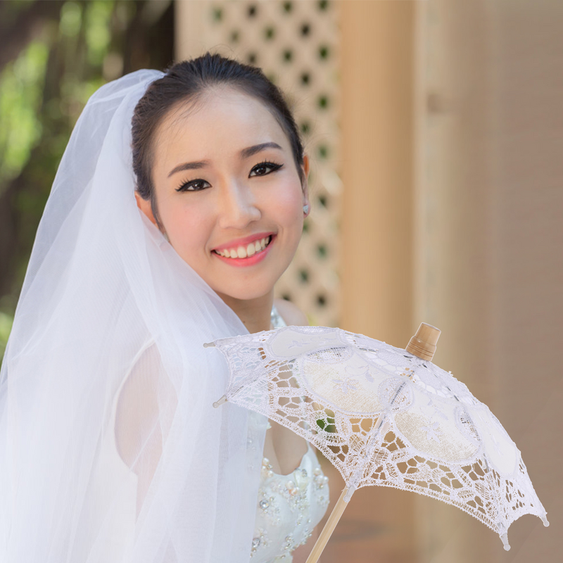 مظلة الزفاف الدانتيل المطرزة ، مظلة الزفاف الصينية ، المظلة الزخرفية ، التصوير الفوتوغرافي الدعامة