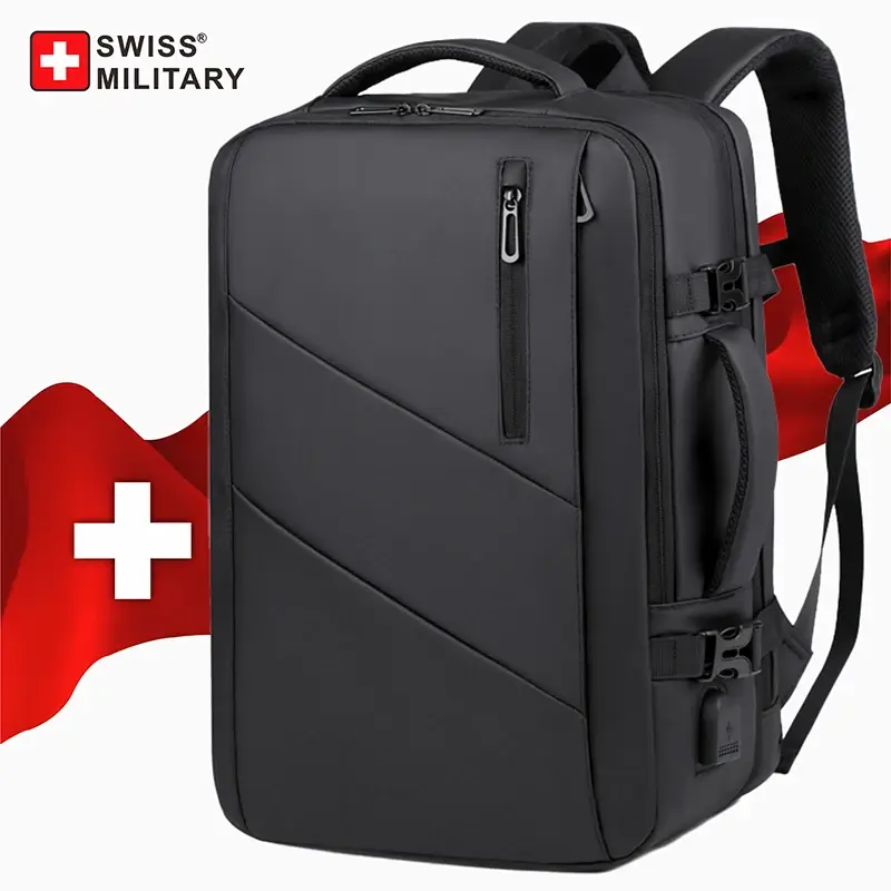 سويس عسكري-حقيبة ظهر للكمبيوتر المحمول للرجال ، 17 بوصة ، جيب متعدد ، قابل للتمدد ، مقاوم للماء ، USB ، مدرسة ، أعمال ، حقيبة سفر