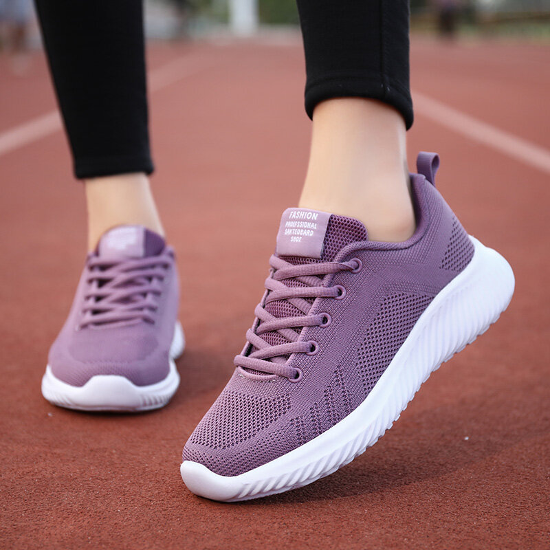 أحذية رياضية شبكية تسمح بالتهوية للنساء ، أحذية جري كاجوال ، مريحة وجيدة التهوية ، أحذية للياقة البدنية والمشي لمسافات طويلة