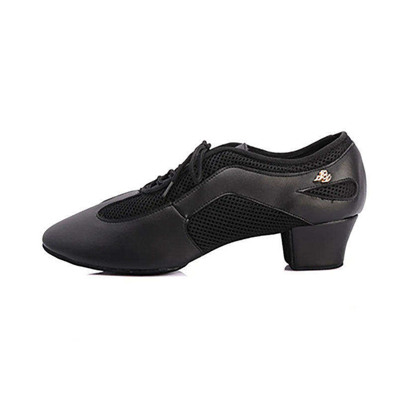 النساء تعليم الرقص أحذية AM2 منخفض الكعب اللاتينية القياسية التدريب سبليت الوحيد جلد طبيعي شبكة مطاطية نسيج الرقص