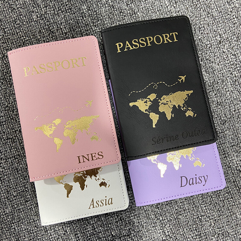شخصية مخصصة غطاء جواز السفر مع أسماء النساء الرجال السفر فريدة من نوعها مخصصة حامل جواز السفر الحالات